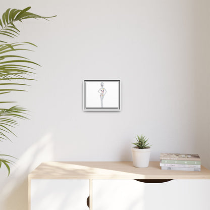 Framed Matte Canvas Art — Colorful Fashion Silhouette Print