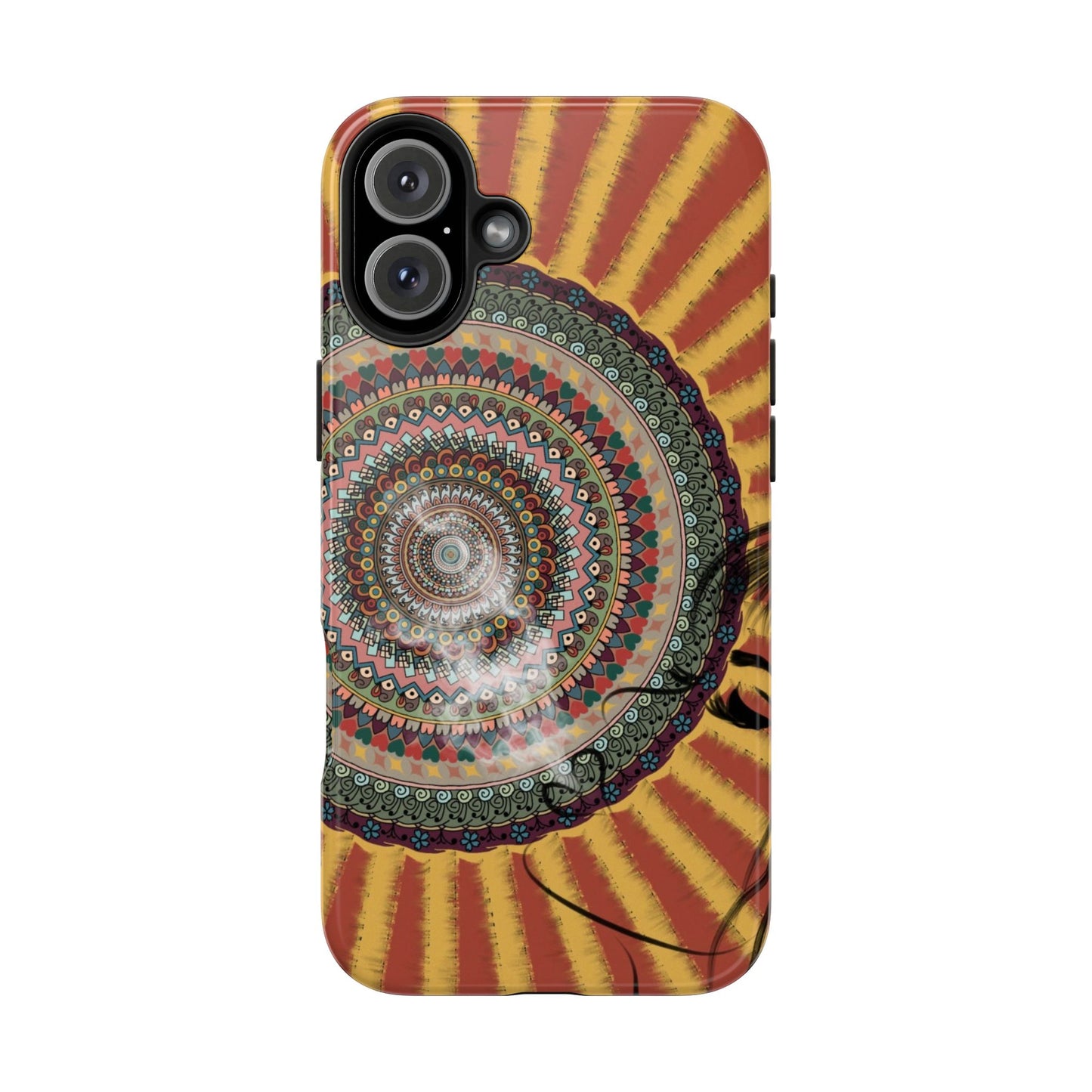 Mandala Sunburst Tough Phone Case — Boho Protective Phone Cover
