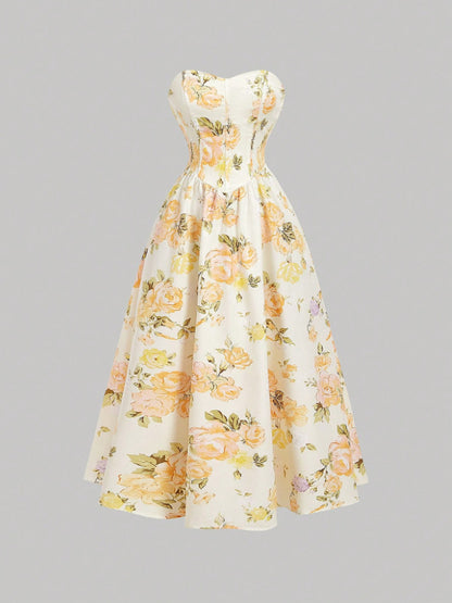 Sleeveless printed dress