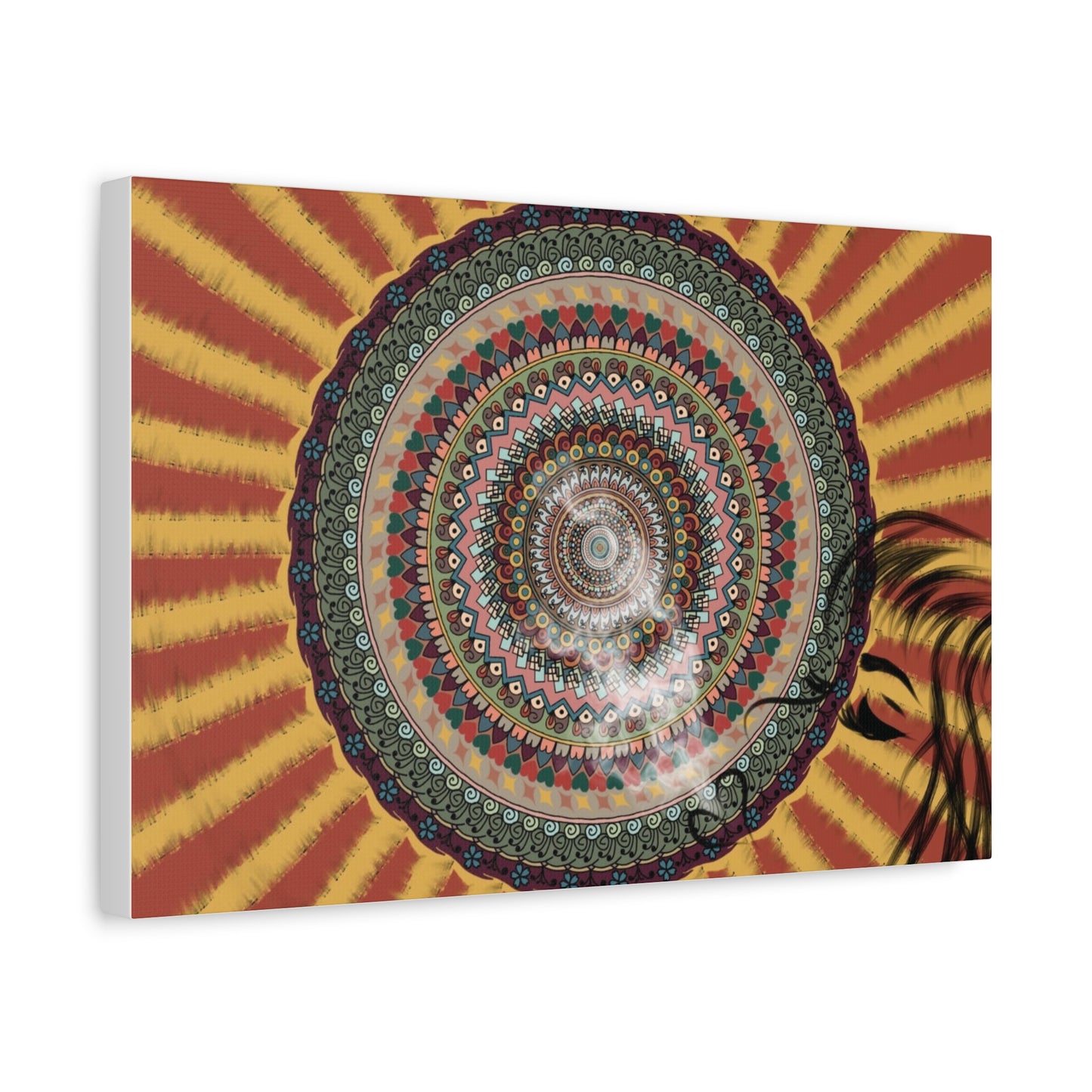 Psychedelic Mandala Burst Canvas | Matte Stretched Wall Art