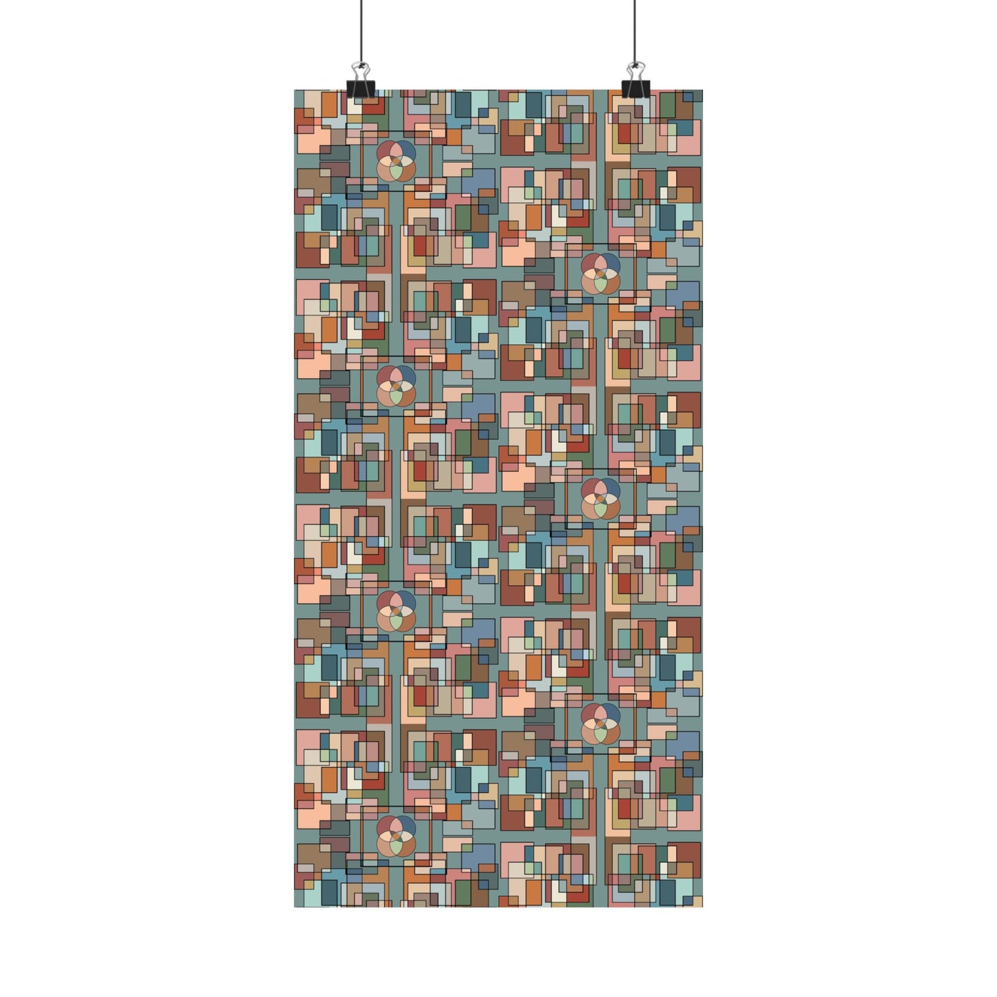 Abstract Geometric Poster — Retro Mid-Century Wall Art