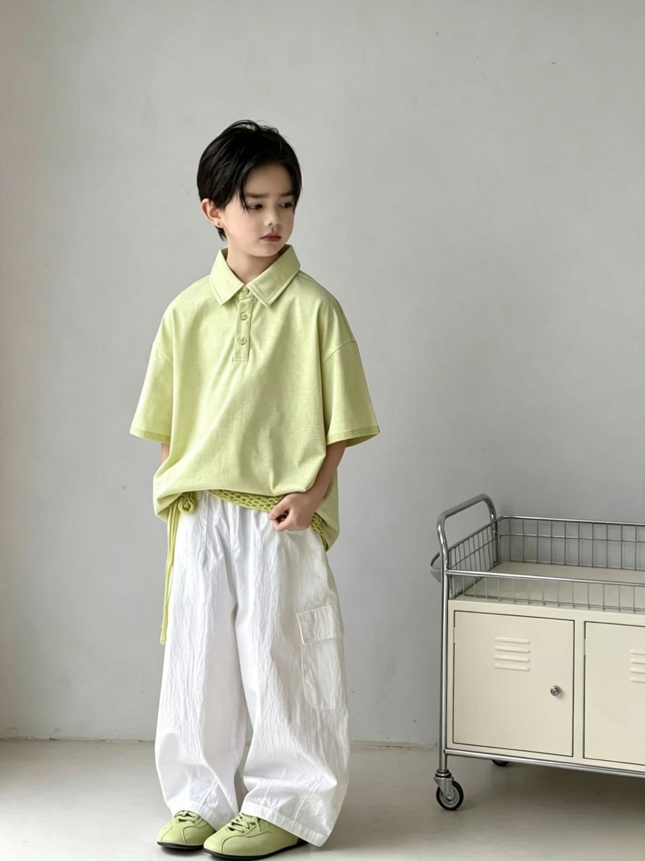 Children's mid sleeved polo shirt