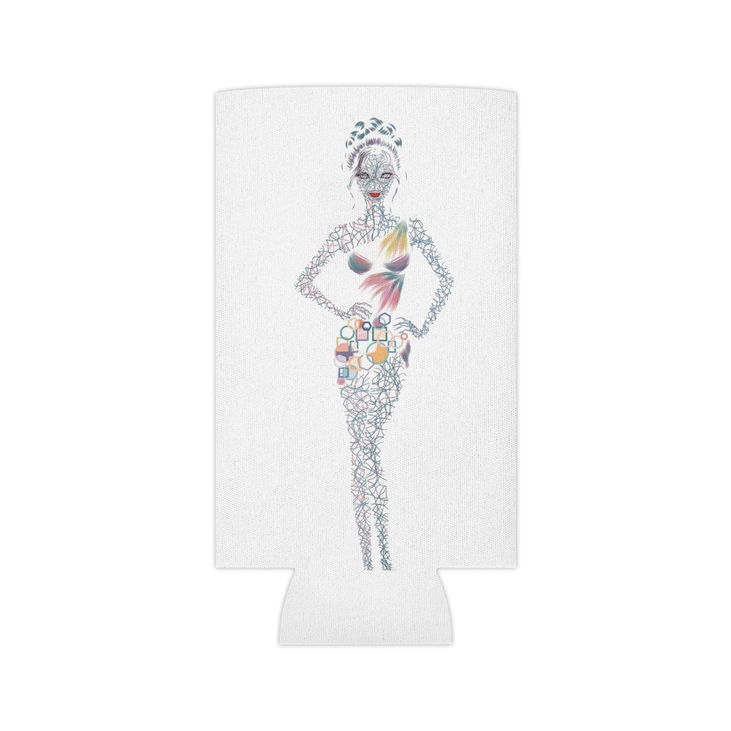 Tropical Fashion Illustration Can Cooler