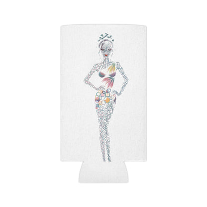 Tropical Fashion Illustration Can Cooler