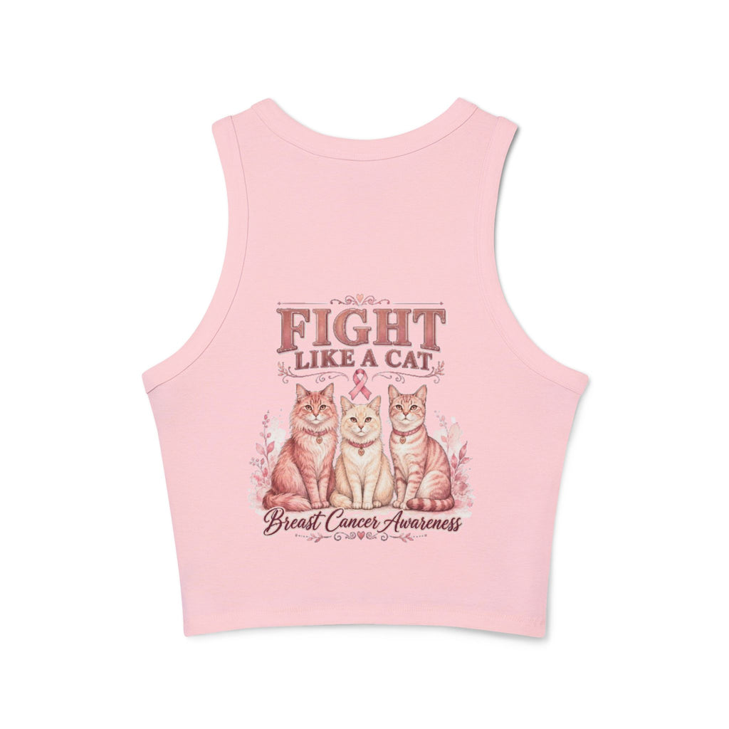 Fight Like a Cat Breast Cancer Awareness Racer Tank
