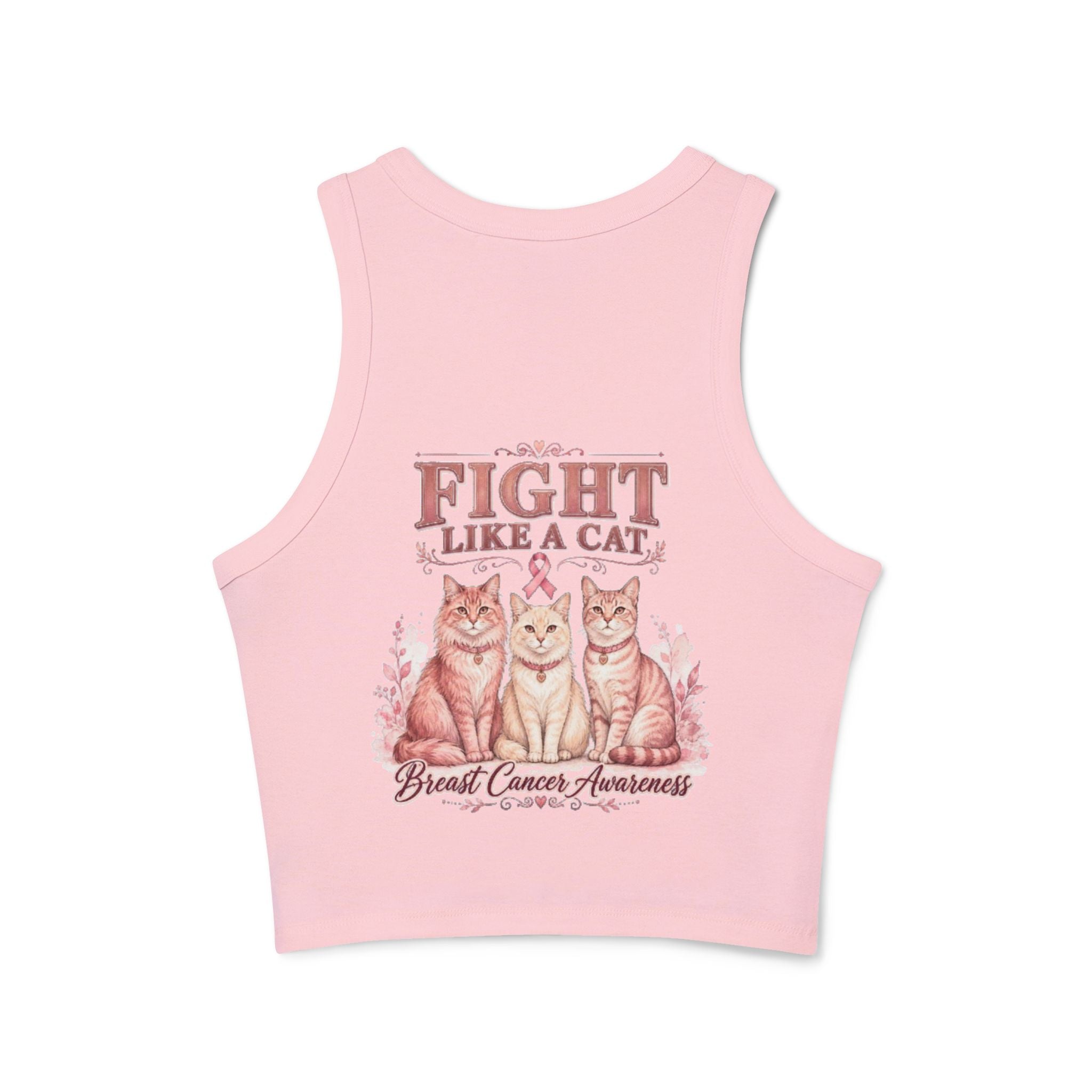 Fight Like a Cat Breast Cancer Awareness Racer Tank