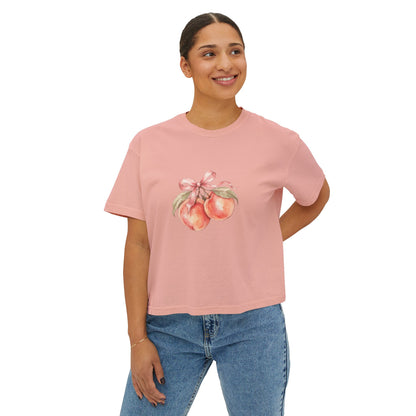 Halloween Pumpkin Ghost Floral Boxy Tee