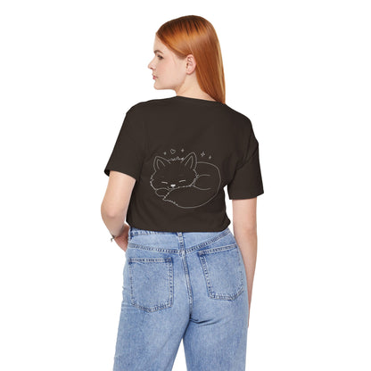 Sleeping Cat T-Shirt — Cute Minimalist Cat Graphic Tee