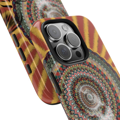 Mandala Sunburst Tough Phone Case — Boho Protective Phone Cover