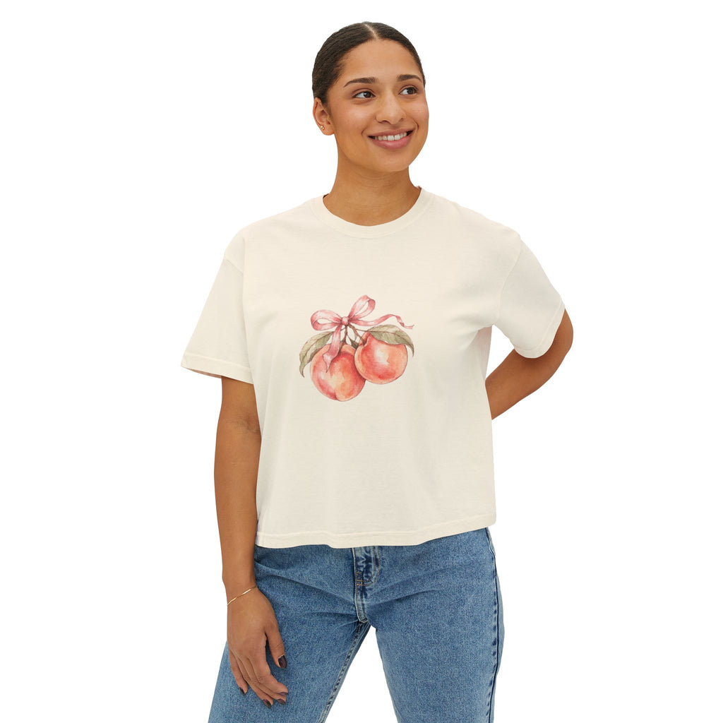 Halloween Pumpkin Ghost Floral Boxy Tee