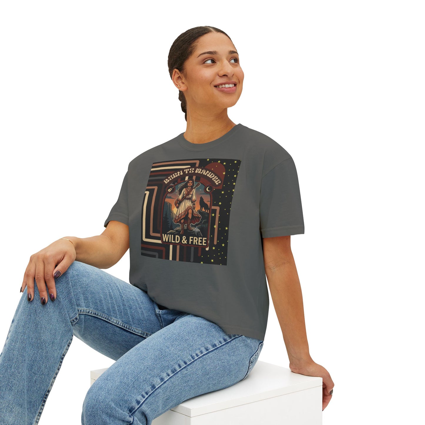 Wild & Free Women's Boxy Tee — "Tear Them Apart" Retro Graphic