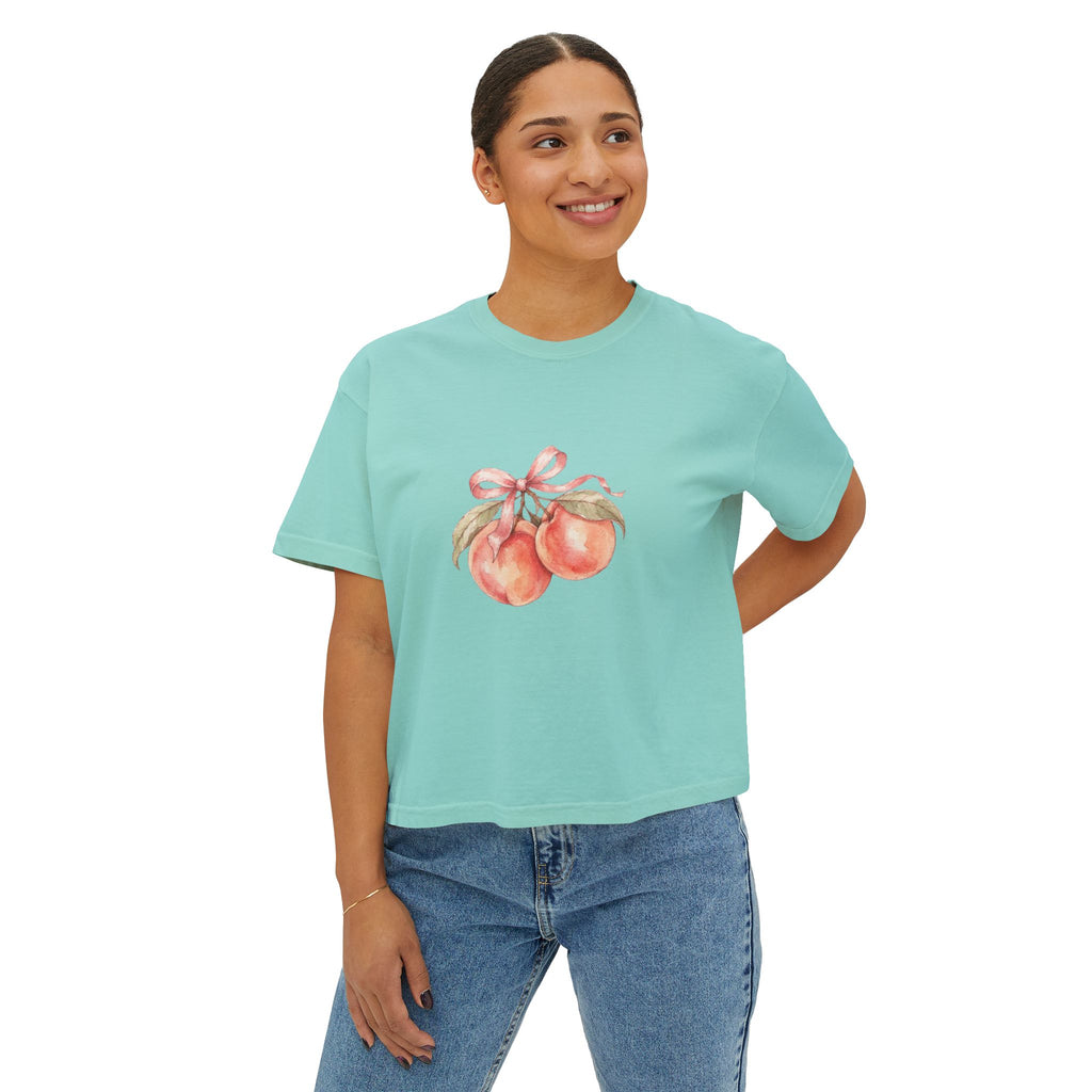Halloween Pumpkin Ghost Floral Boxy Tee