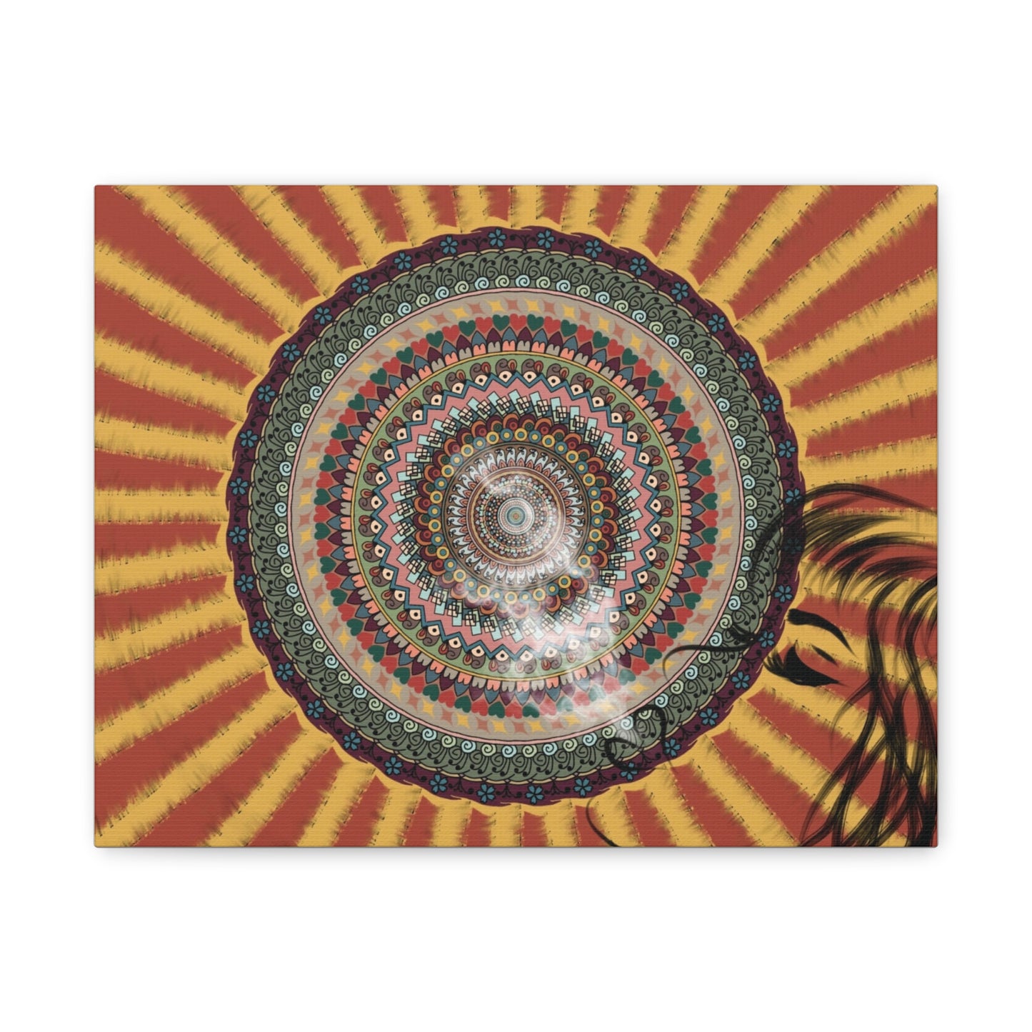 Psychedelic Mandala Burst Canvas | Matte Stretched Wall Art