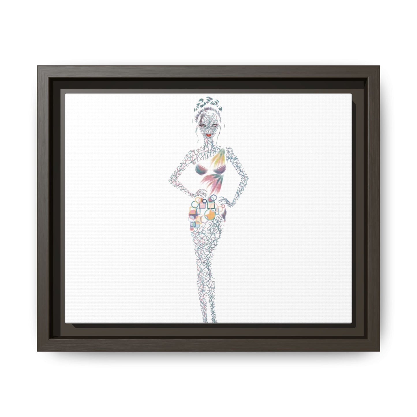 Framed Matte Canvas Art — Colorful Fashion Silhouette Print