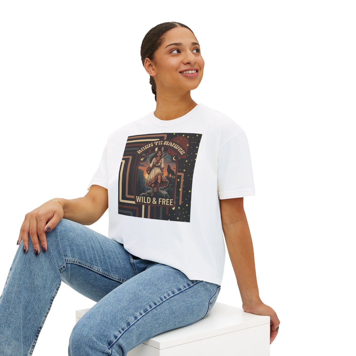 Wild & Free Women's Boxy Tee — "Tear Them Apart" Retro Graphic
