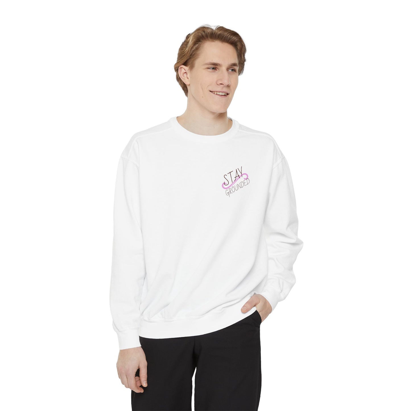Stay Grounded Cute Cat  Sweatshirt — Women's Casual Crewneck