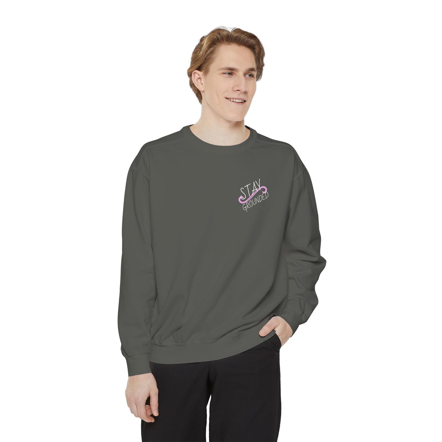Stay Grounded Cute Cat  Sweatshirt — Women's Casual Crewneck