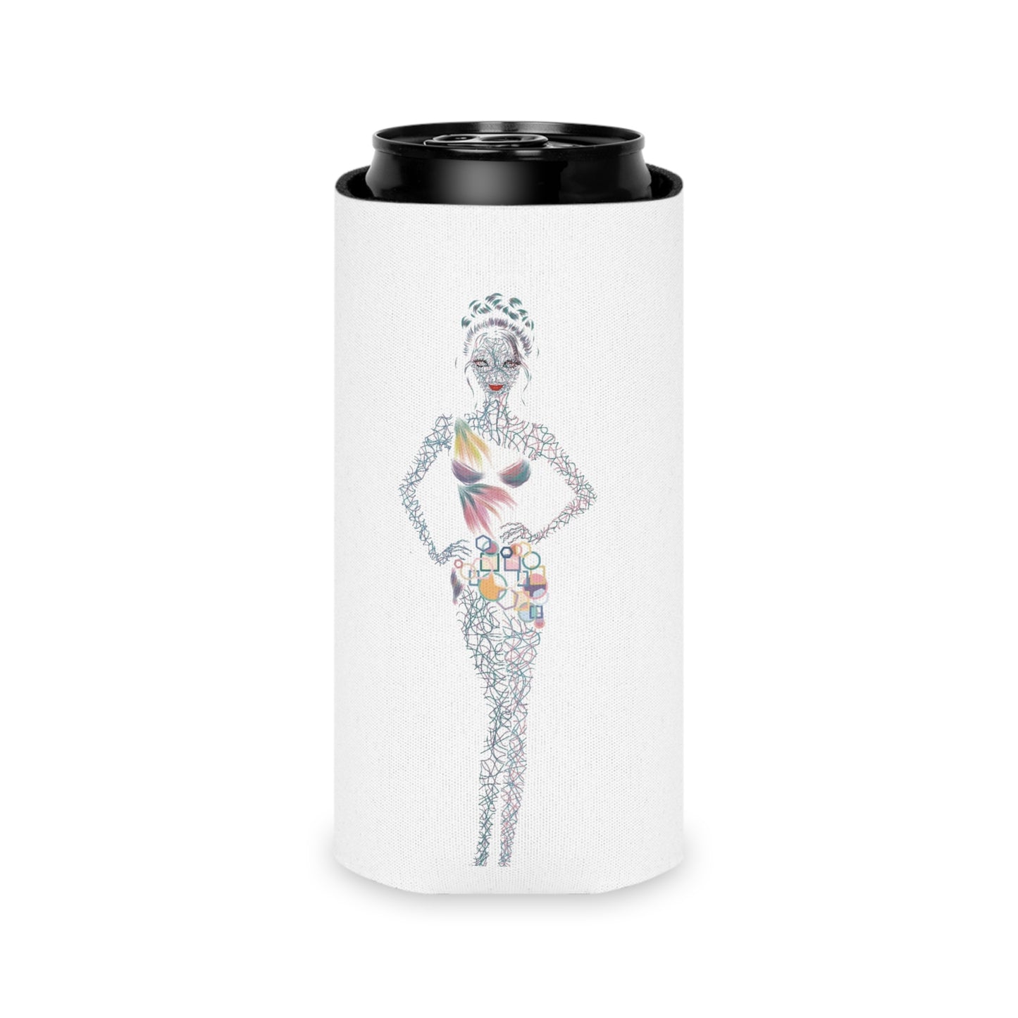 Tropical Fashion Illustration Can Cooler