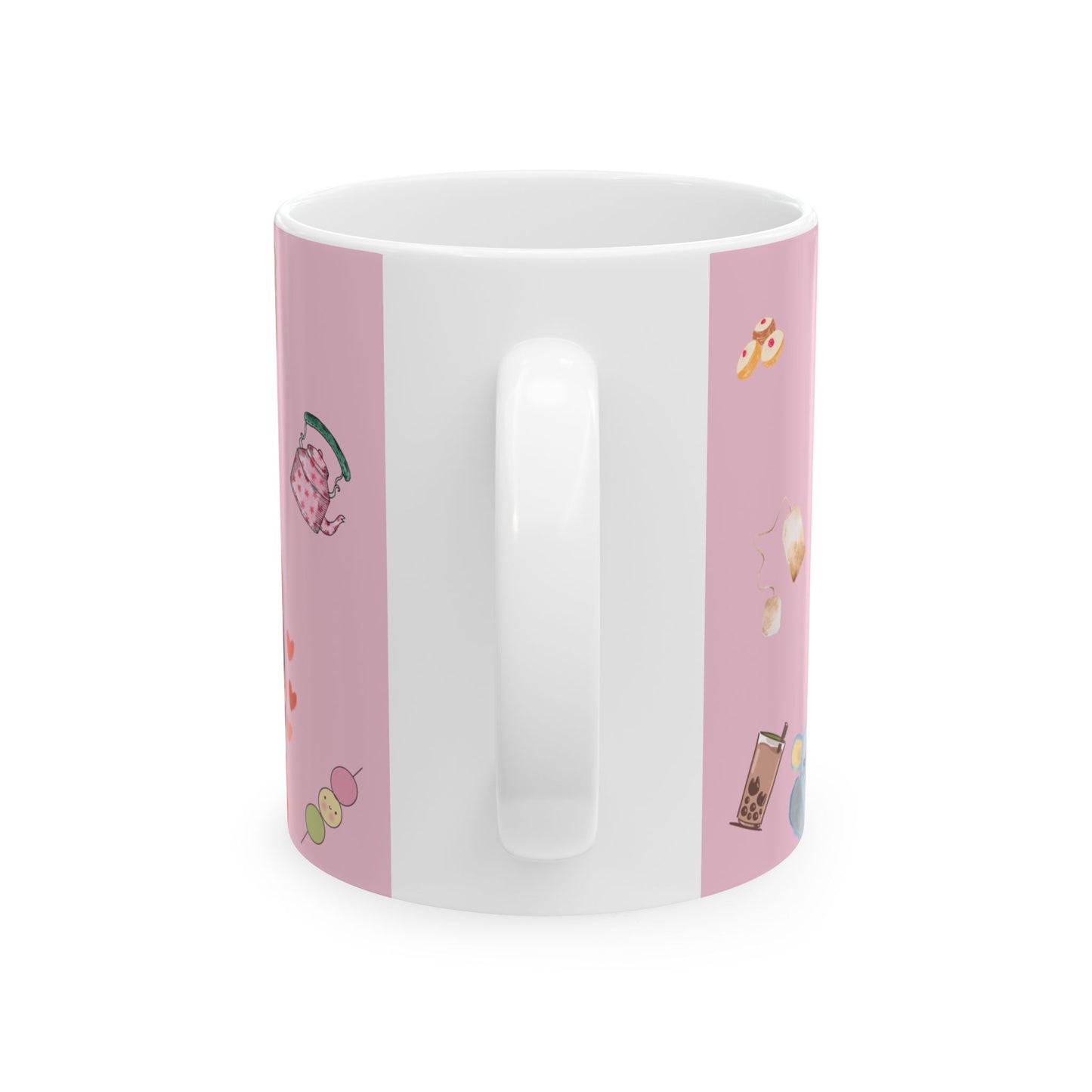 Ceramic Mug — "A Great Day Starts With a Great Smile" Cute Pink Kawaii Coffee Tea Cup