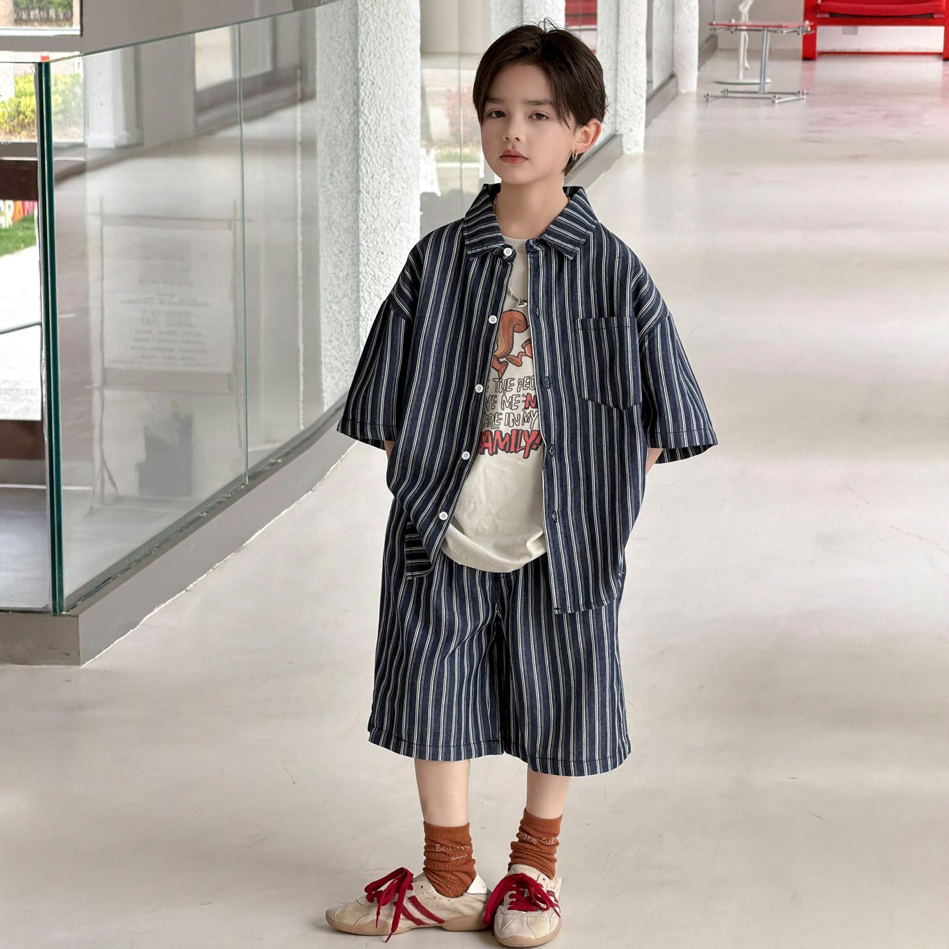 Boys' pure cotton short sleeved set