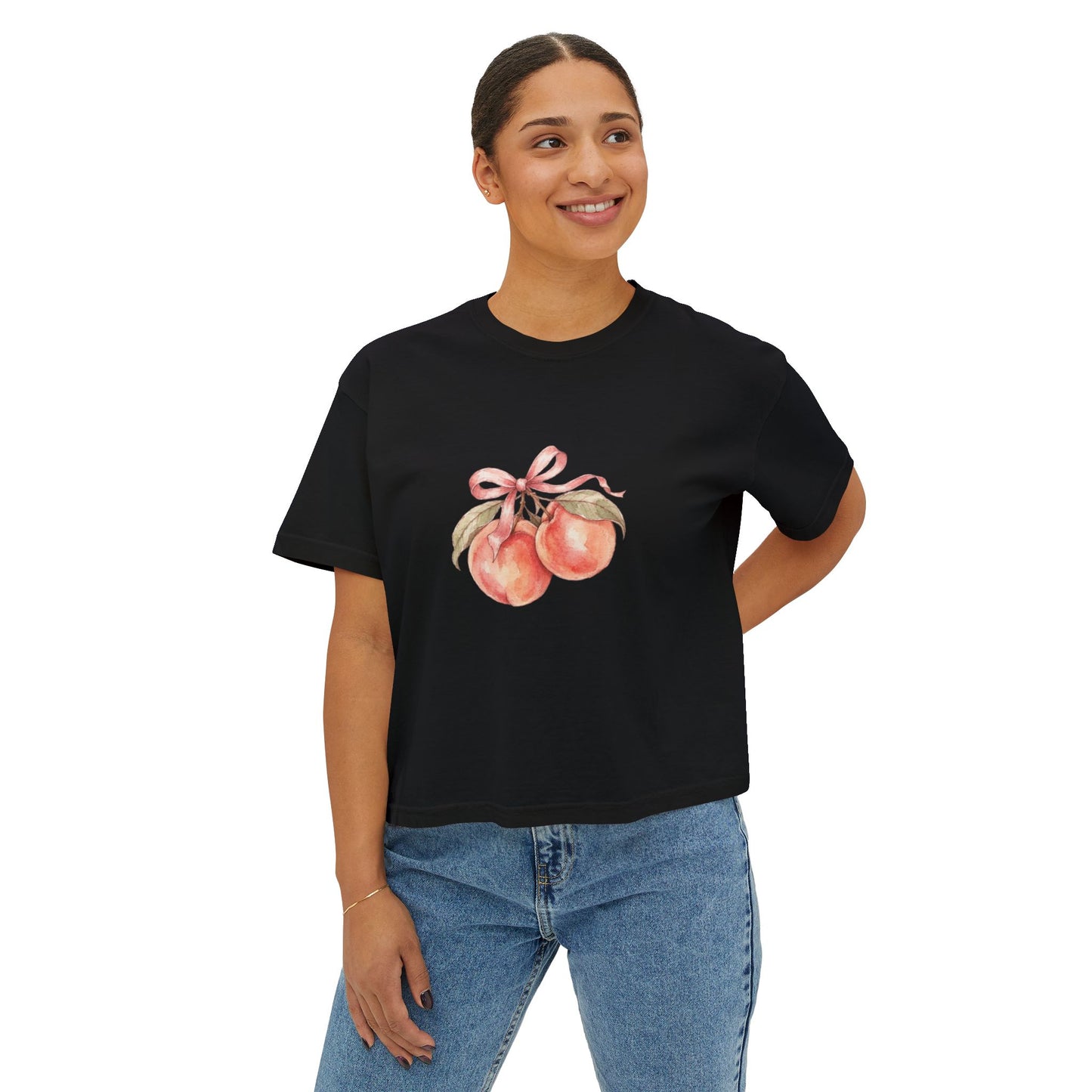 Halloween Pumpkin Ghost Floral Boxy Tee