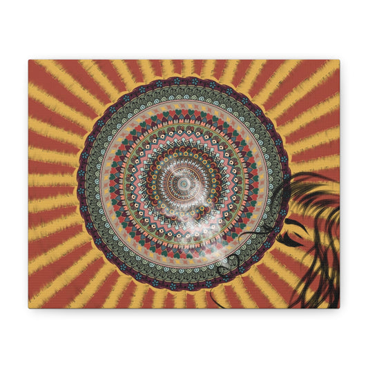Psychedelic Mandala Burst Canvas | Matte Stretched Wall Art