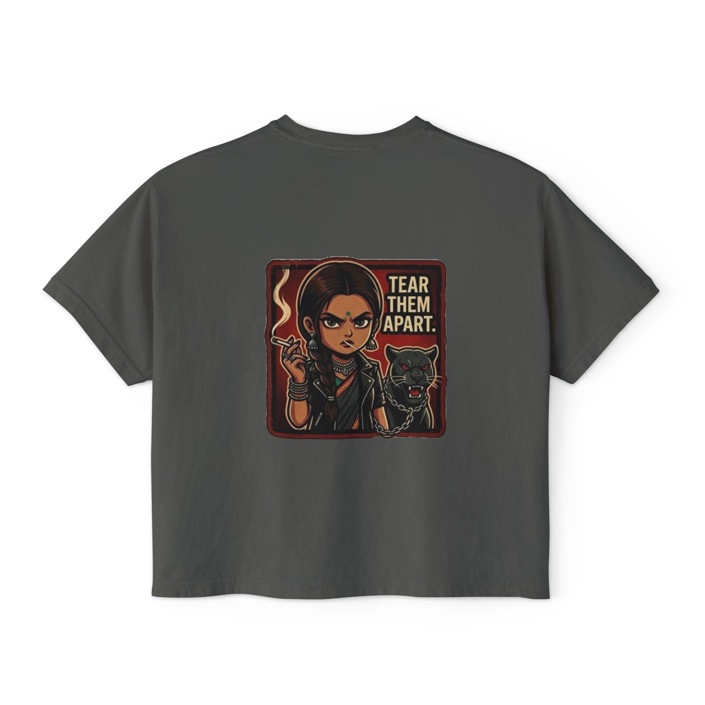 Wild & Free Women's Boxy Tee — "Tear Them Apart" Retro Graphic