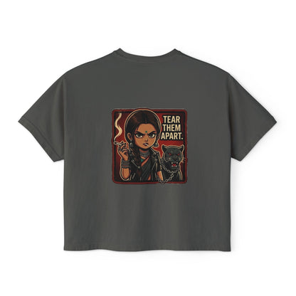 Wild & Free Women's Boxy Tee — "Tear Them Apart" Retro Graphic