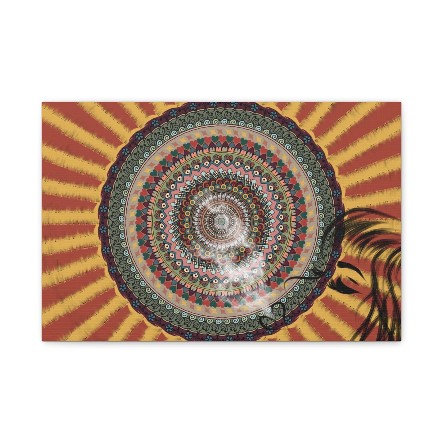 Psychedelic Mandala Burst Canvas | Matte Stretched Wall Art