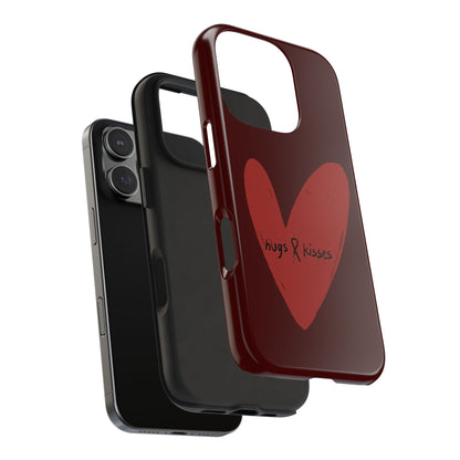 Hugs & Kisses Heart Tough Phone Case
