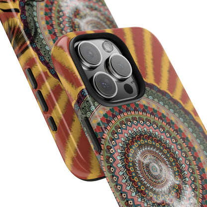 Mandala Sunburst Tough Phone Case — Boho Protective Phone Cover