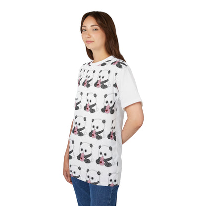 Cute Panda Holding Heart All-Over Print Tee