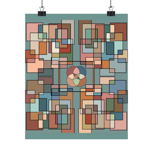 Abstract Geometric Poster — Retro Mid-Century Wall Art