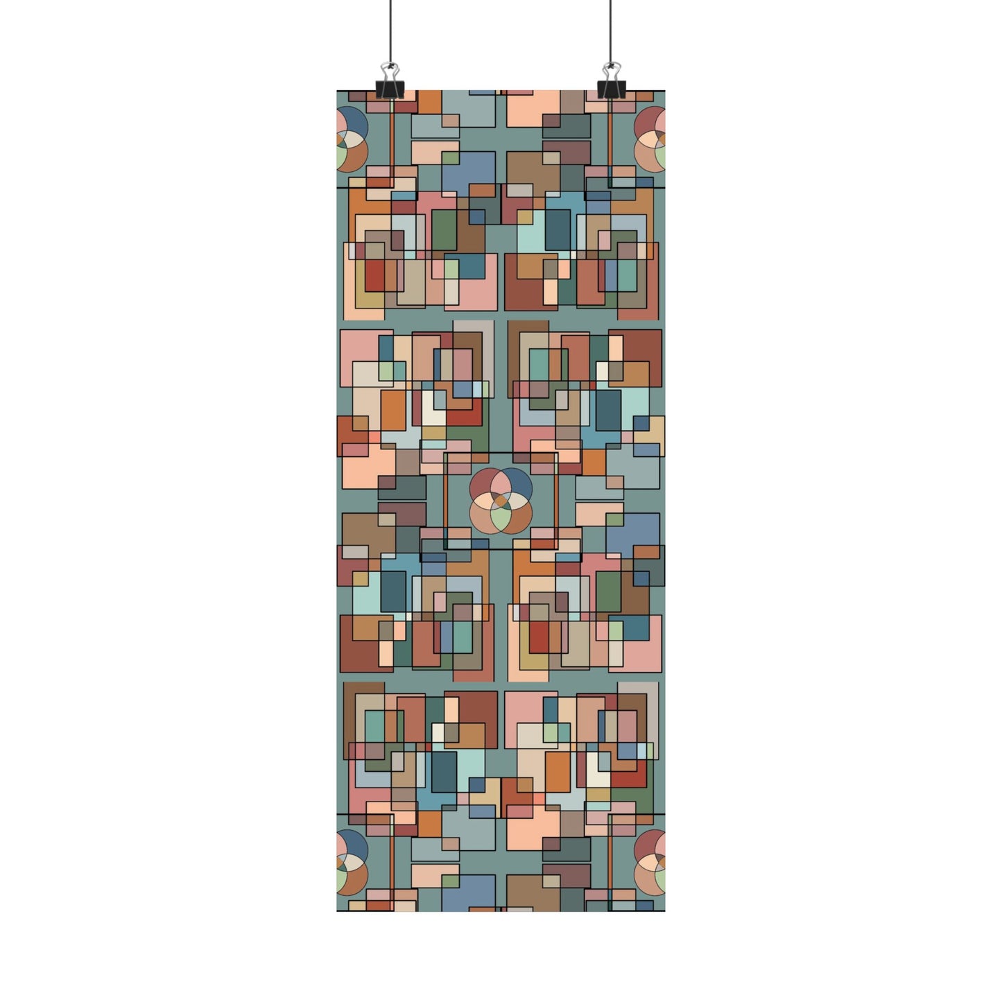Abstract Geometric Poster — Retro Mid-Century Wall Art