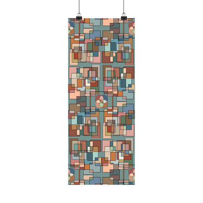 Abstract Geometric Poster — Retro Mid-Century Wall Art