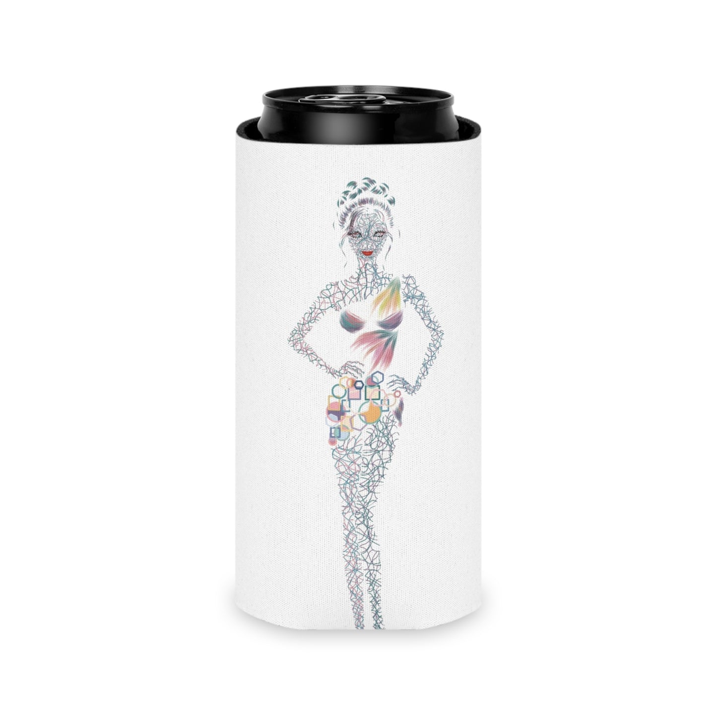Tropical Fashion Illustration Can Cooler