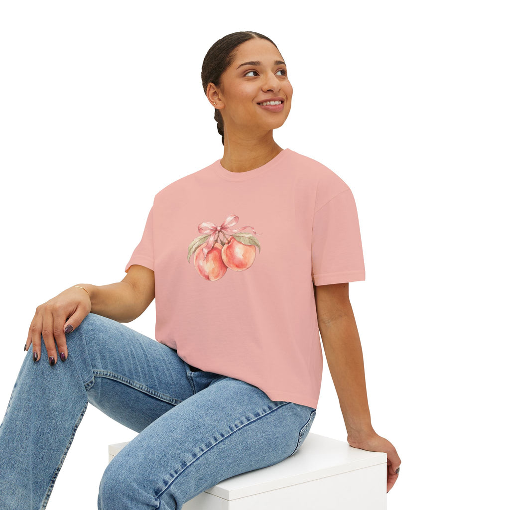 Halloween Pumpkin Ghost Floral Boxy Tee