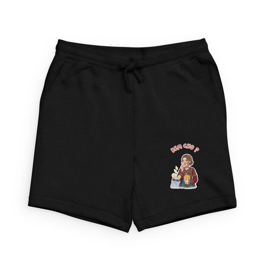 Cozy 'Tea Time' Graphic Sweatshorts — Cute Kawaii Tea Character Lounge Shorts