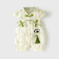 Short sleeved baby jumpsuit