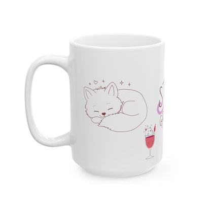 Stay Grounded  Cute Cat Ceramic Mug — Inspirational Coffee Cup with 'Stay Grounded' Design