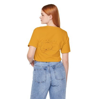 Sleeping Cat T-Shirt — Cute Minimalist Cat Graphic Tee