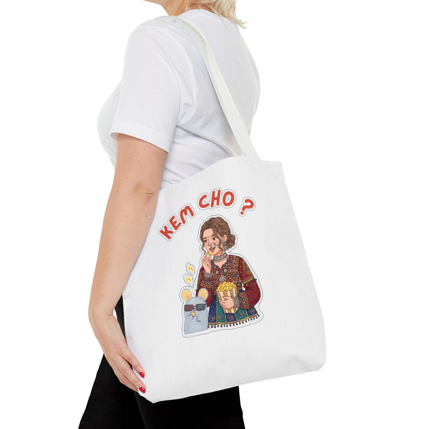 Tote Bag — 'Kem Cho?' Illustrative Gujarati Greeting Tote