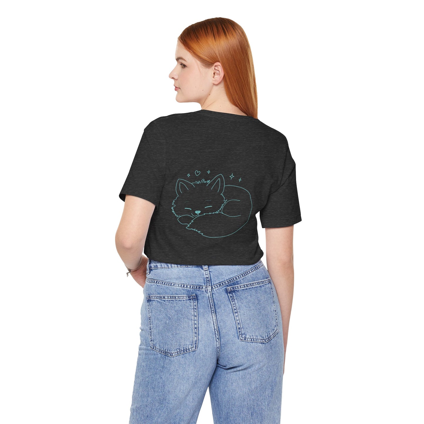 Sleeping Cat T-Shirt — Cute Minimalist Cat Graphic Tee