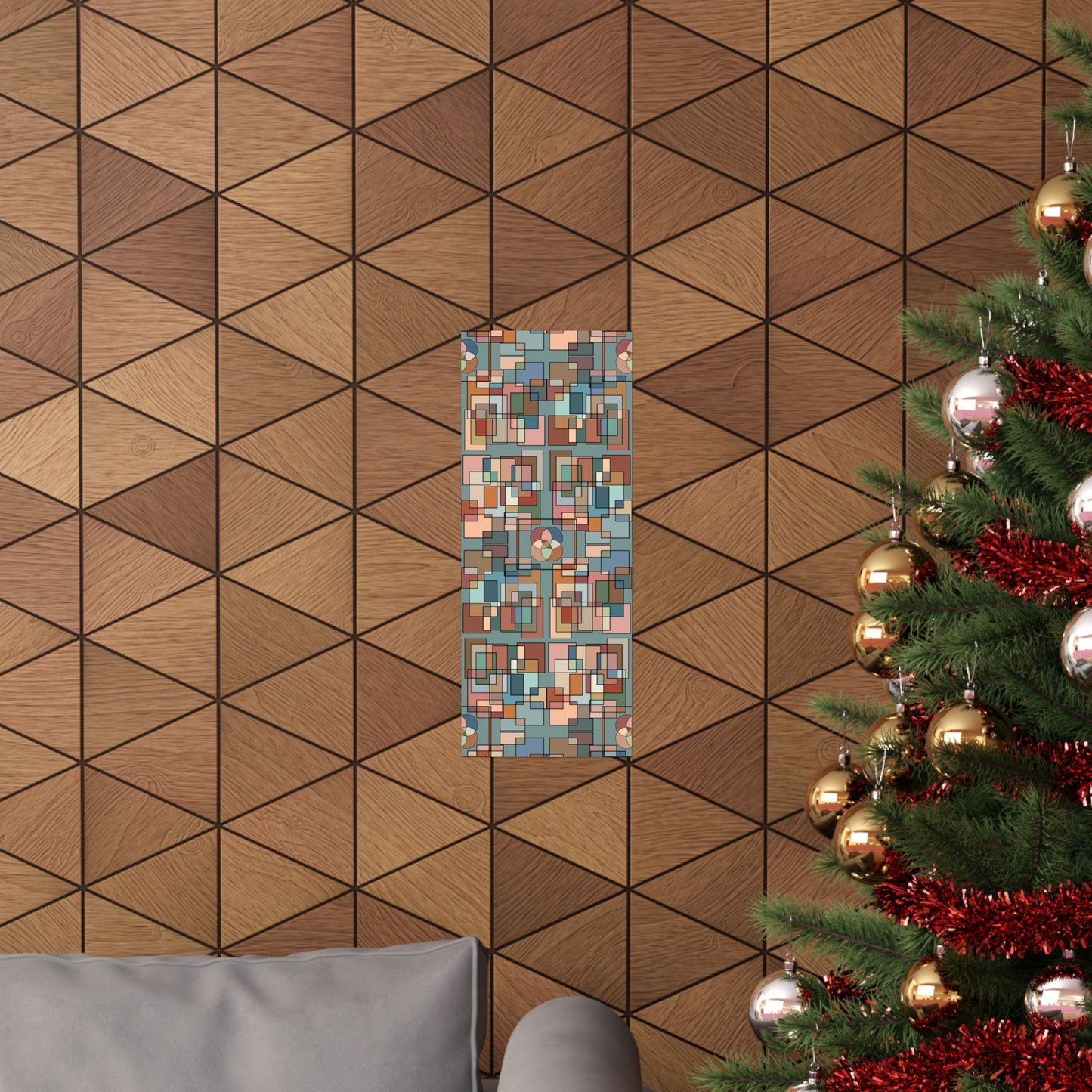 Abstract Geometric Poster — Retro Mid-Century Wall Art