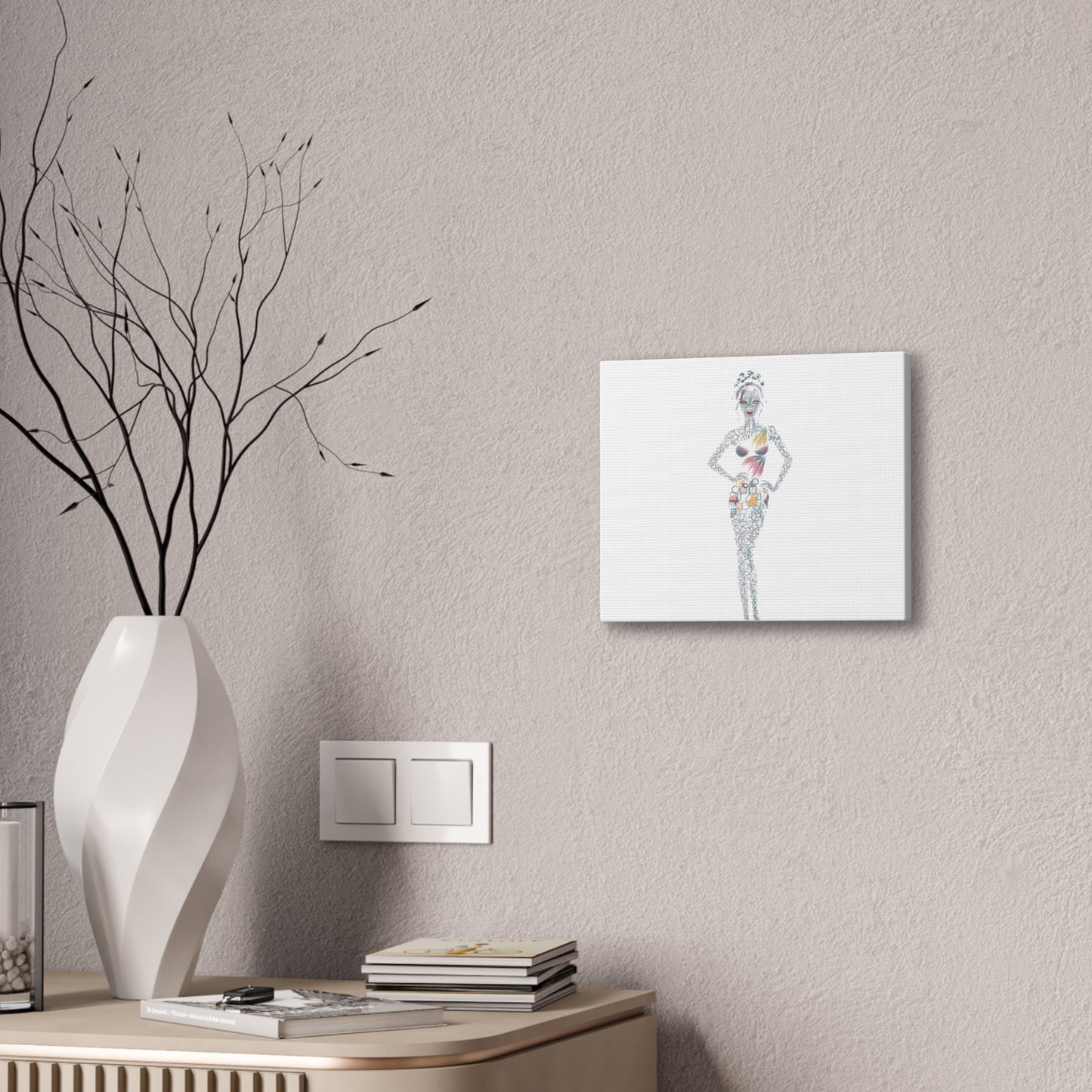 Fashion Illustration Canvas Print — Modern Female Silhouette Artwork