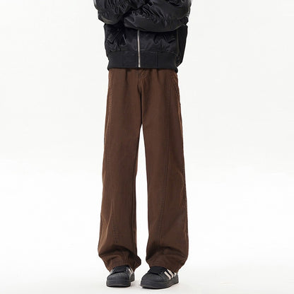 Vintage Asymmetric Flared Denim Pants for Men