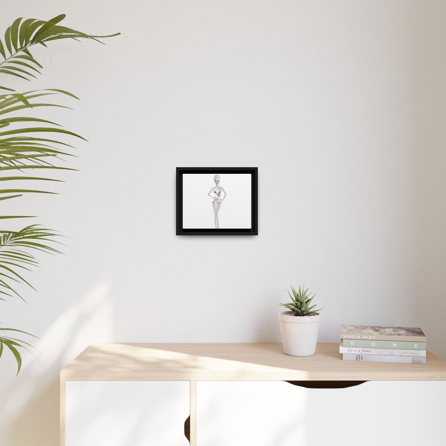 Framed Matte Canvas Art — Colorful Fashion Silhouette Print
