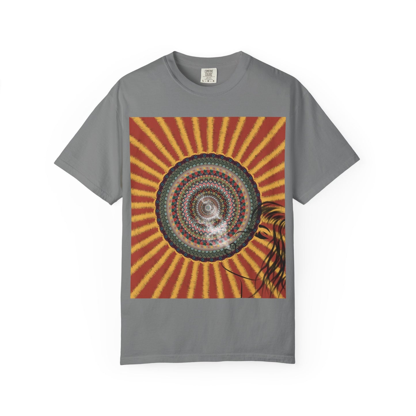 Sunburst Mandala T-shirt | Retro Radiant Spiral Graphic