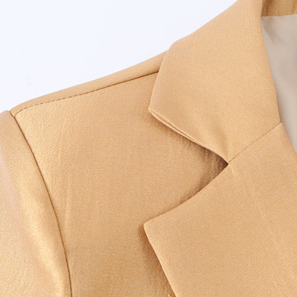 Single breasted drawstring design suit jacket