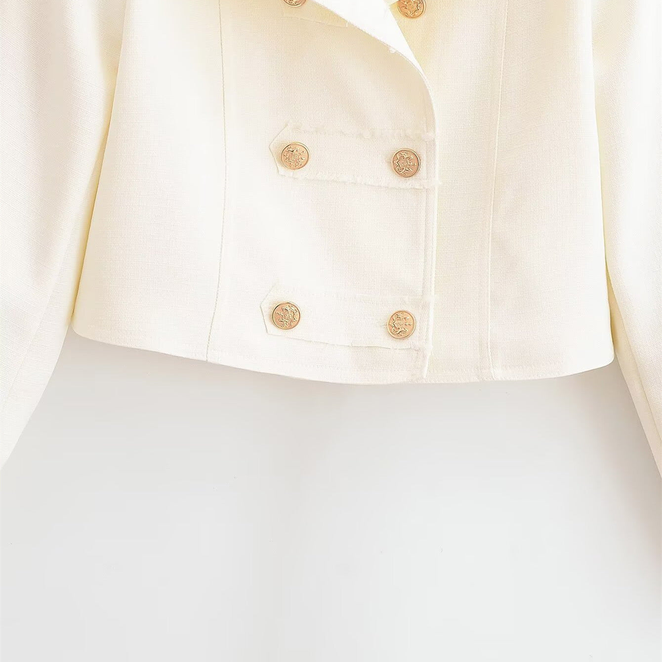 Commuter style gold-plated breasted double breasted jacket